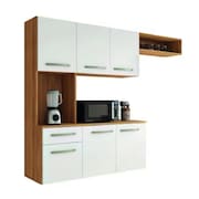 Armário de Cozinha Completa Suspenso com Balcão 6 Portas 1 Gaveta Luna Aramóveis