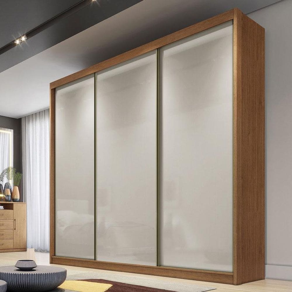 Guarda Roupa Casal Ambiente Londres 3 Portas 4 Gavetas Cumaru Fendi - Novo Horizonte