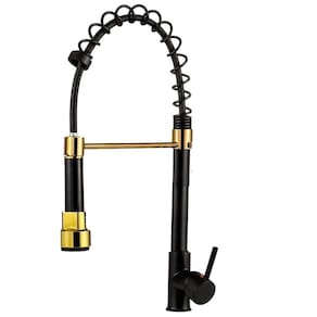Torneira Cozinha Gourmet Inox Luxo Modelo:agua Fria Bancada Preto Dourad