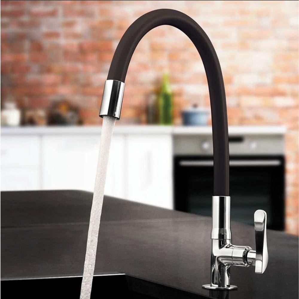 Torneira Gourmet Flexível Cozinha Preto Parede-metal Inox Cozinha Chuveirinho Duplo Jato 1-2 Volta Type:torneira Preta M