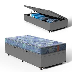Cama Box Baú + Colchão Gazin Espuma D20 Supreme Solteiro 78