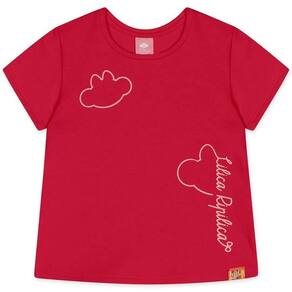 Blusa Manga Curta Lilica Ripilica Estampas Vermelho