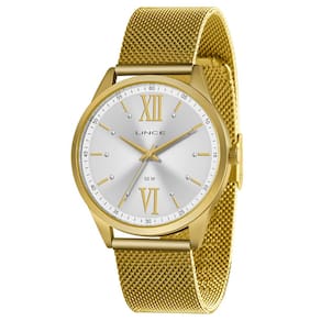 Relógio LINCE feminino analógico dourado prata LRGH161L S3KX