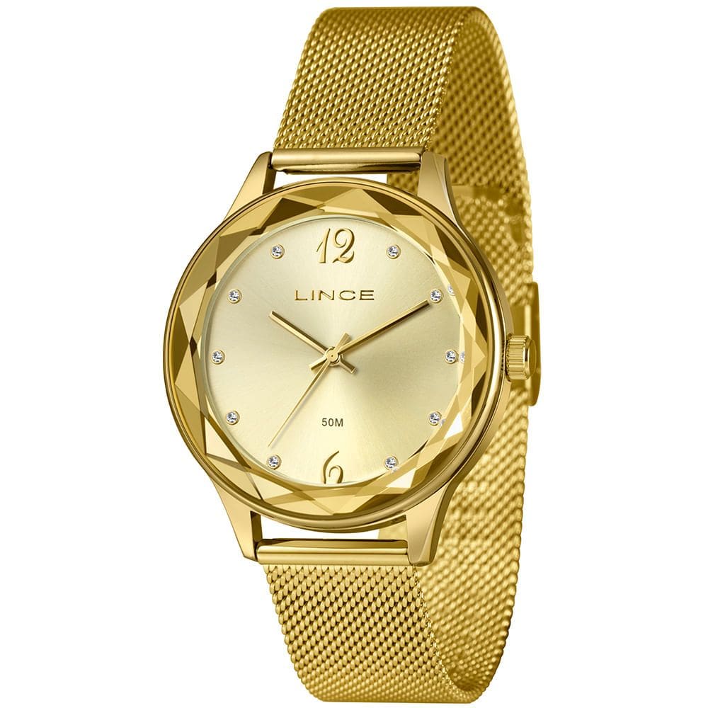 Relógio LINCE feminino analógico dourado LRG4826L40 C2KX