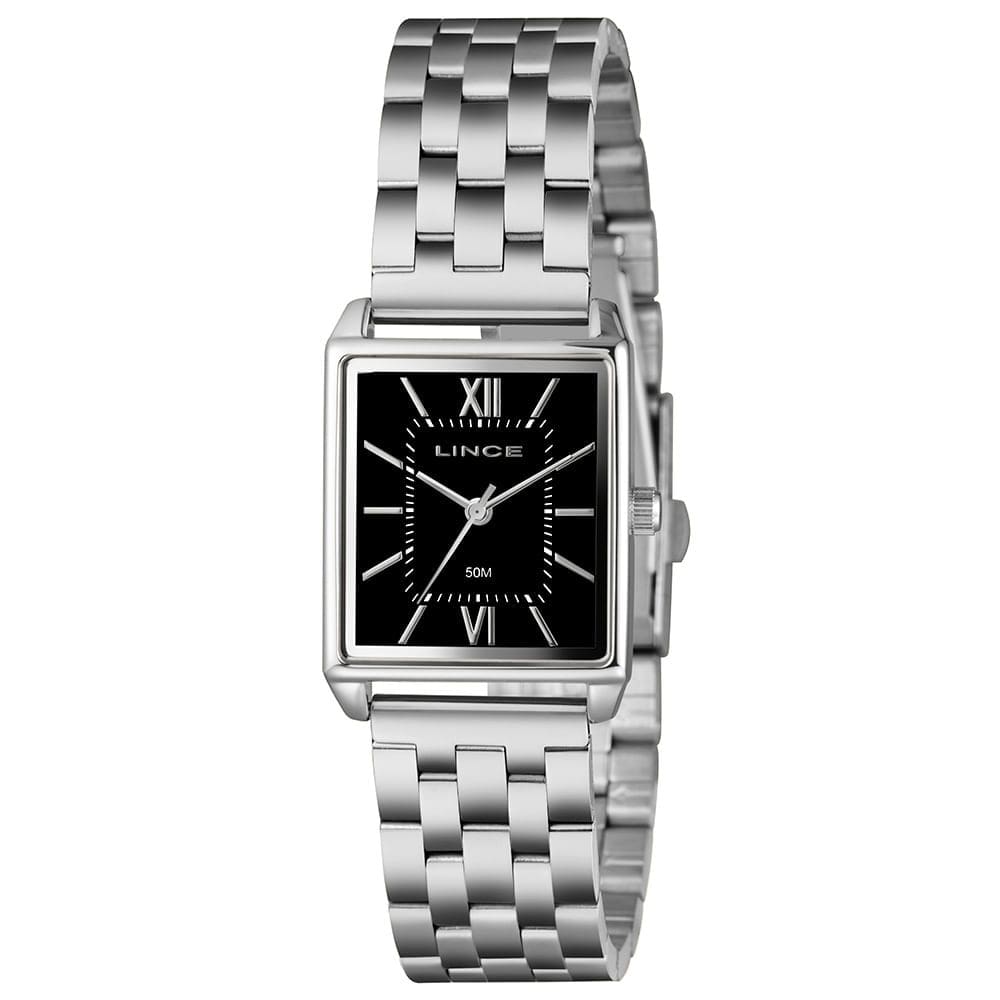 Relógio LINCE feminino analógico prata preto LQM4824L25 P3SX
