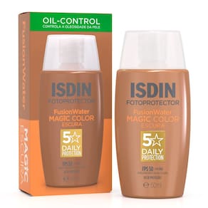 Protetor Solar Facial Isdin Fusion Water 5 Stars Color FPS 50 Cor Escura 50ml