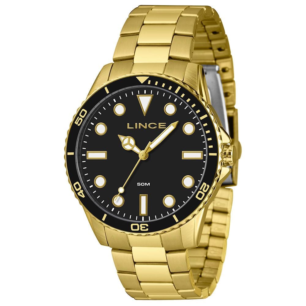 Relógio LINCE masculino analógico dourado MRGM007L46 P1KX