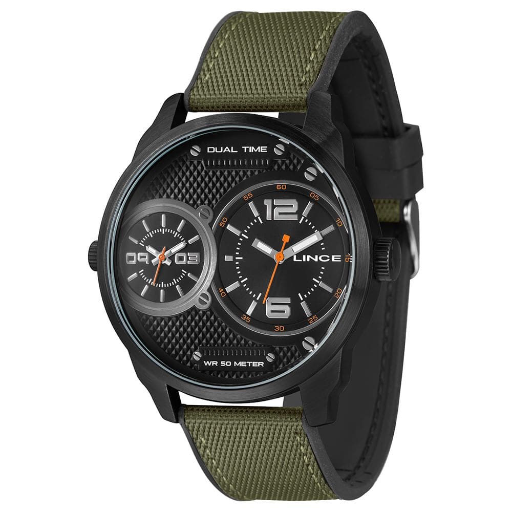 Relógio LINCE masculino dual time verde MRNH214L50 POEX