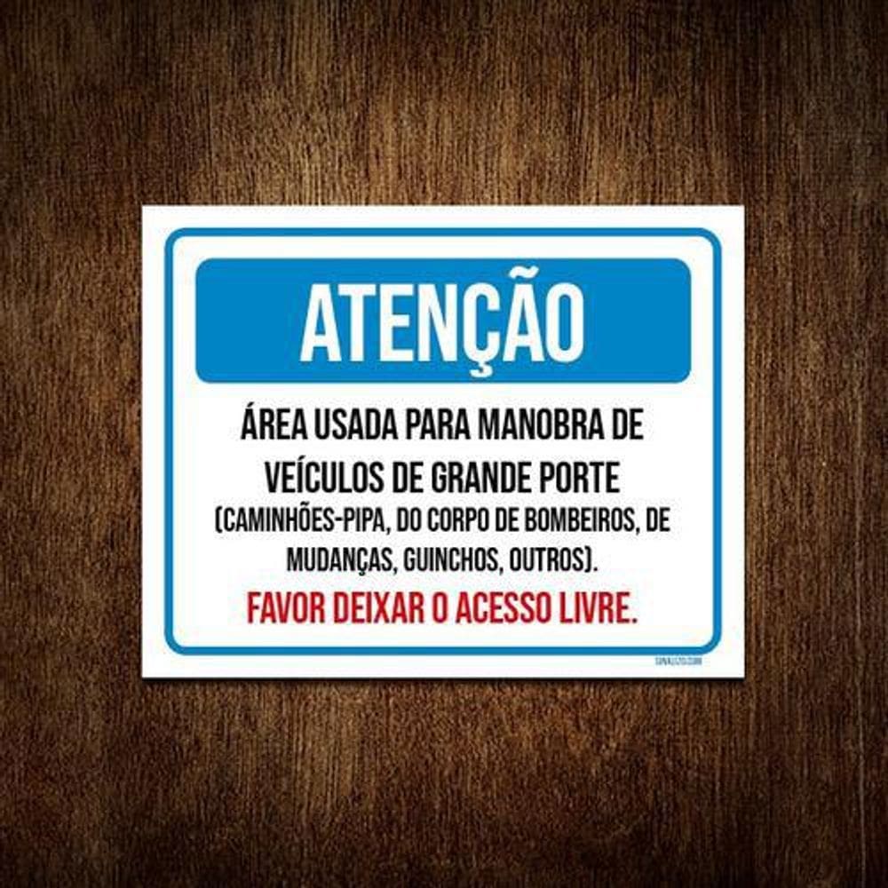 Placa Atenção Manobra Grandes 27x35 - Vinil 2mm