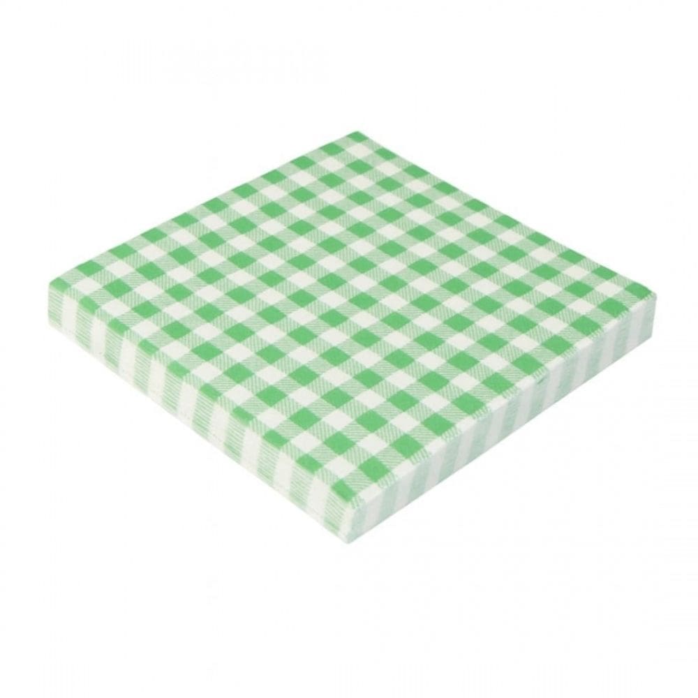 Guardanapo Verde Xadrez 32x32 20 Silver Un