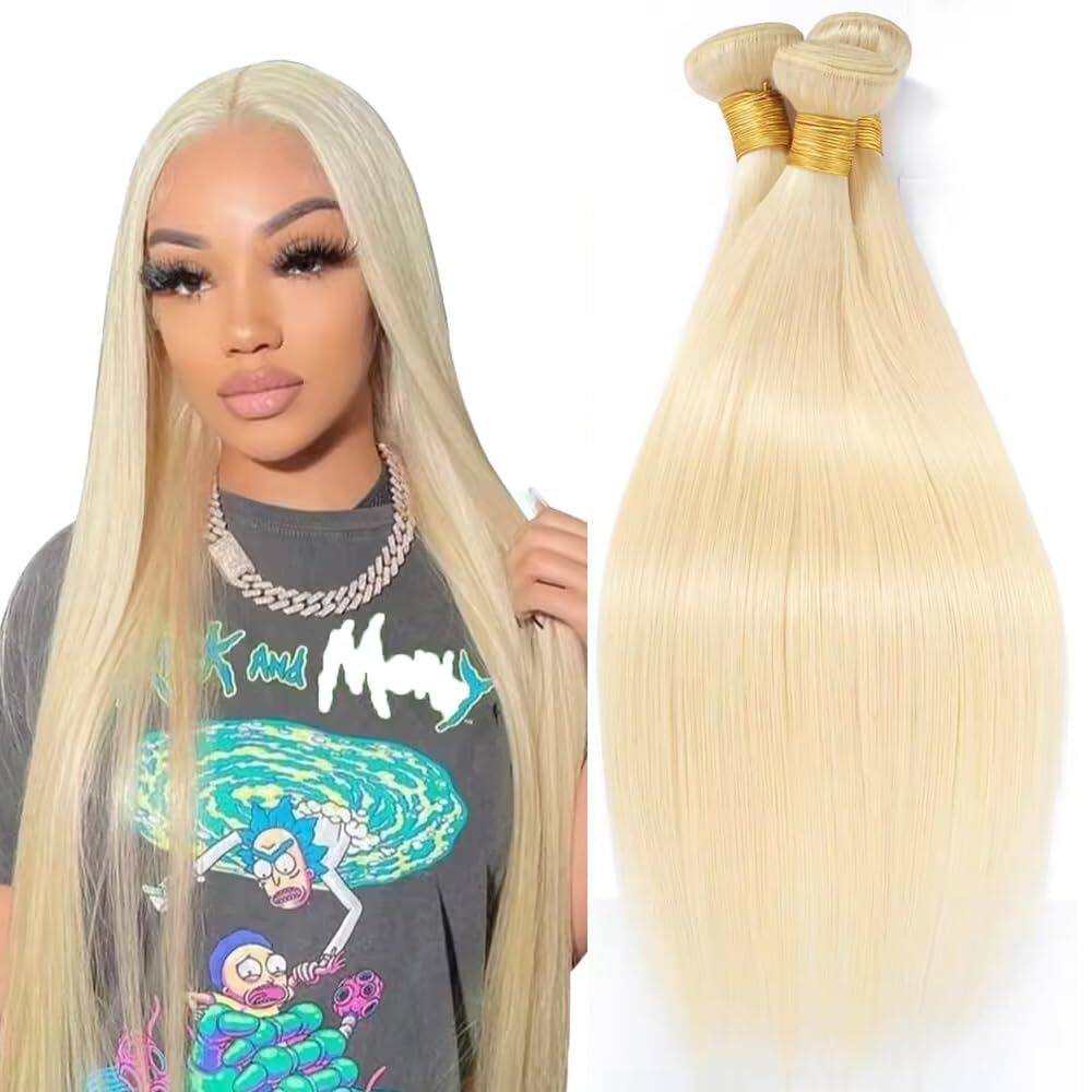 Pacote de cabelo Freiuoke 613 Blonde Straight Brazilian 3x60cm