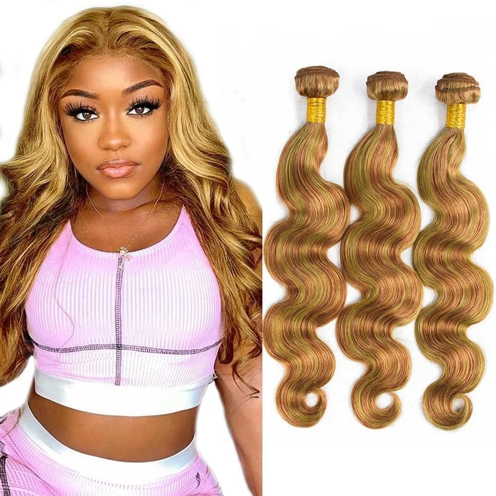 Extensões de cabelo Lukcttr Blonde Body Wave 16 18 20cm