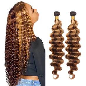 Pacote de cabelo ZevPiul Highlight Deep Wave P4/27 14cm 200g