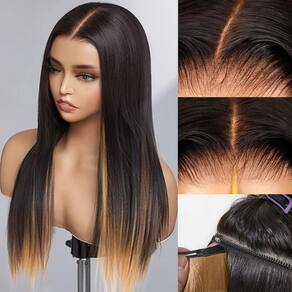 Peruca Farblick Magic Human Hair 20" com mudança de cor de 200% de densidade