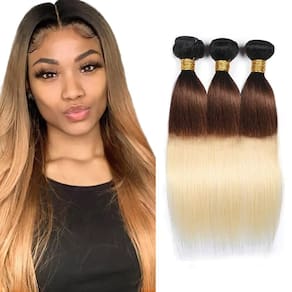 Pacotes de cabelo CnumGunm T1B/4/613 Brazilian Straight 10-32 polegadas