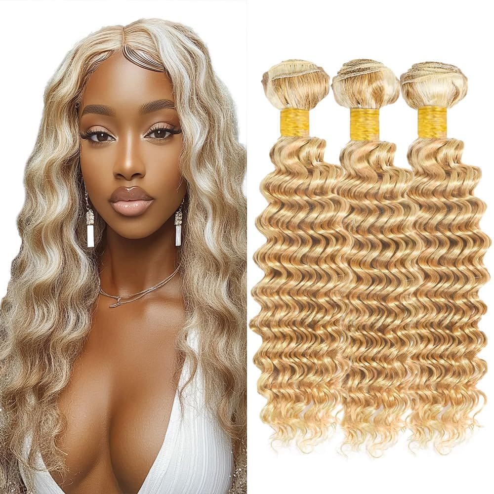 Extensões de cabelo Dokksiiia Deep Curly P27/613 20-30cm 95-105g