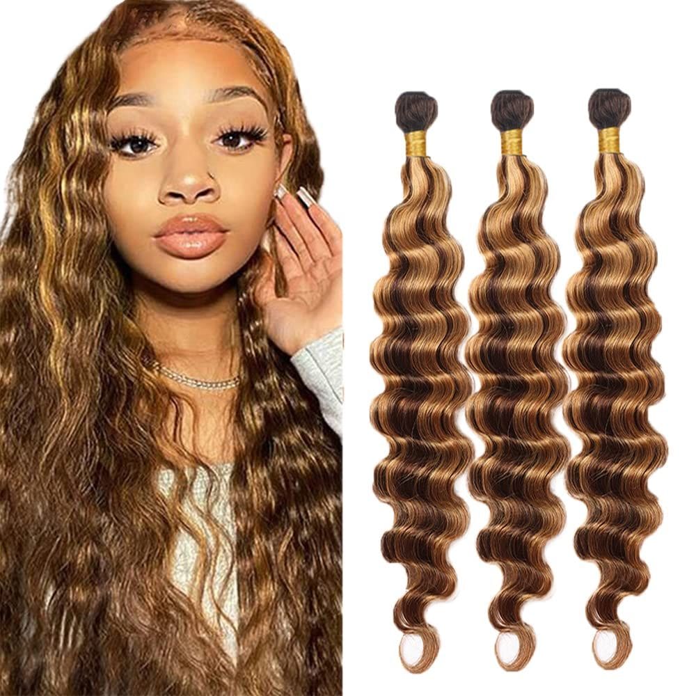 Pacotes de cabelo ZevPiul Highlight Deep Wave 50cm P4/27