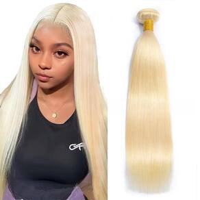 Pacote de cabelo Freiuoke Blonde 613 Straight 26 cm Virgin Hair