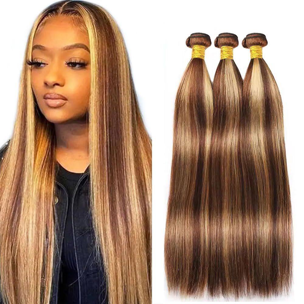 Pacotes de cabelo ZevPiul Highlight Blonde 2 tons 14 cm 3 pacotes