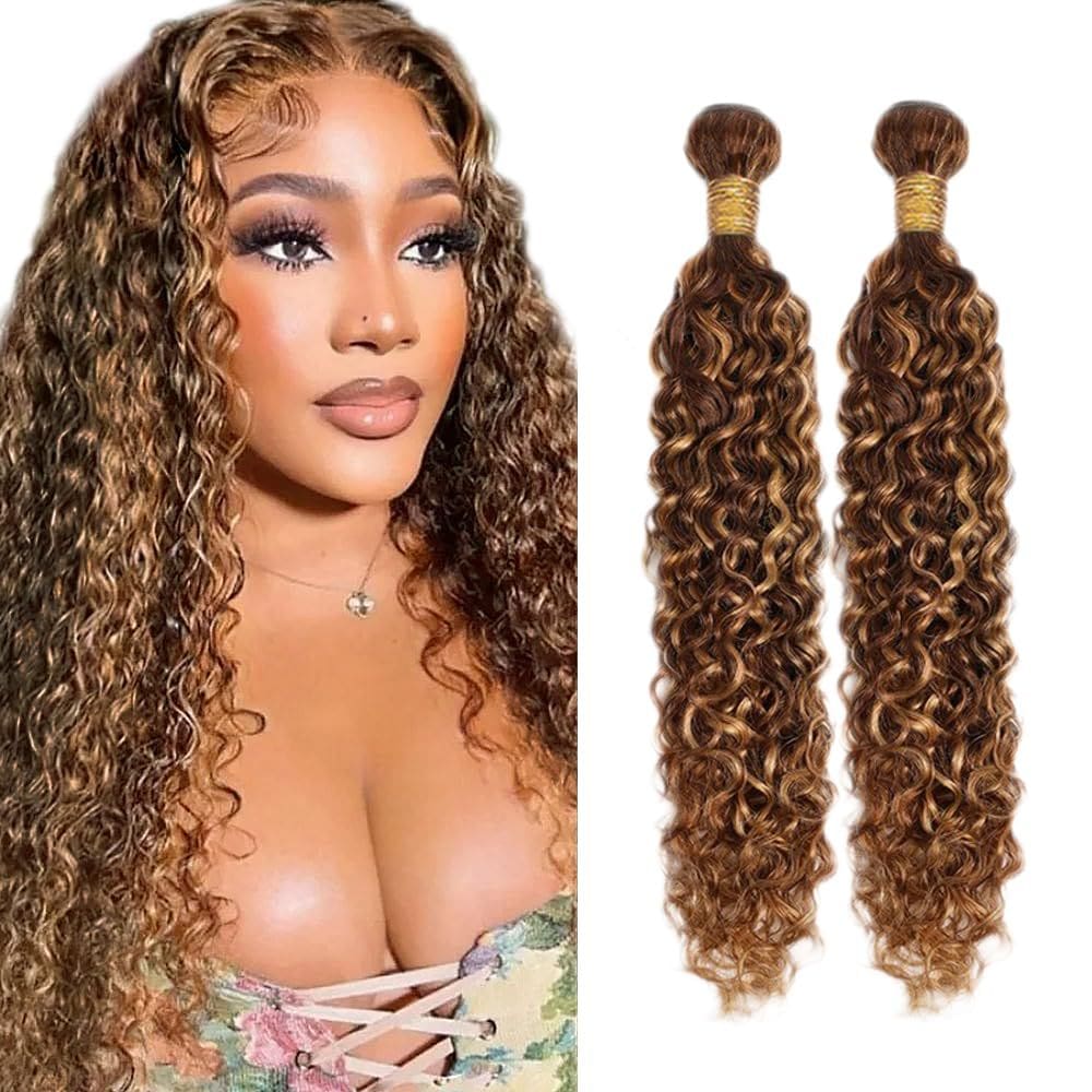 Extensões de cabelo ZevPiul Ombre Blonde Water Wave 2x66cm 200g