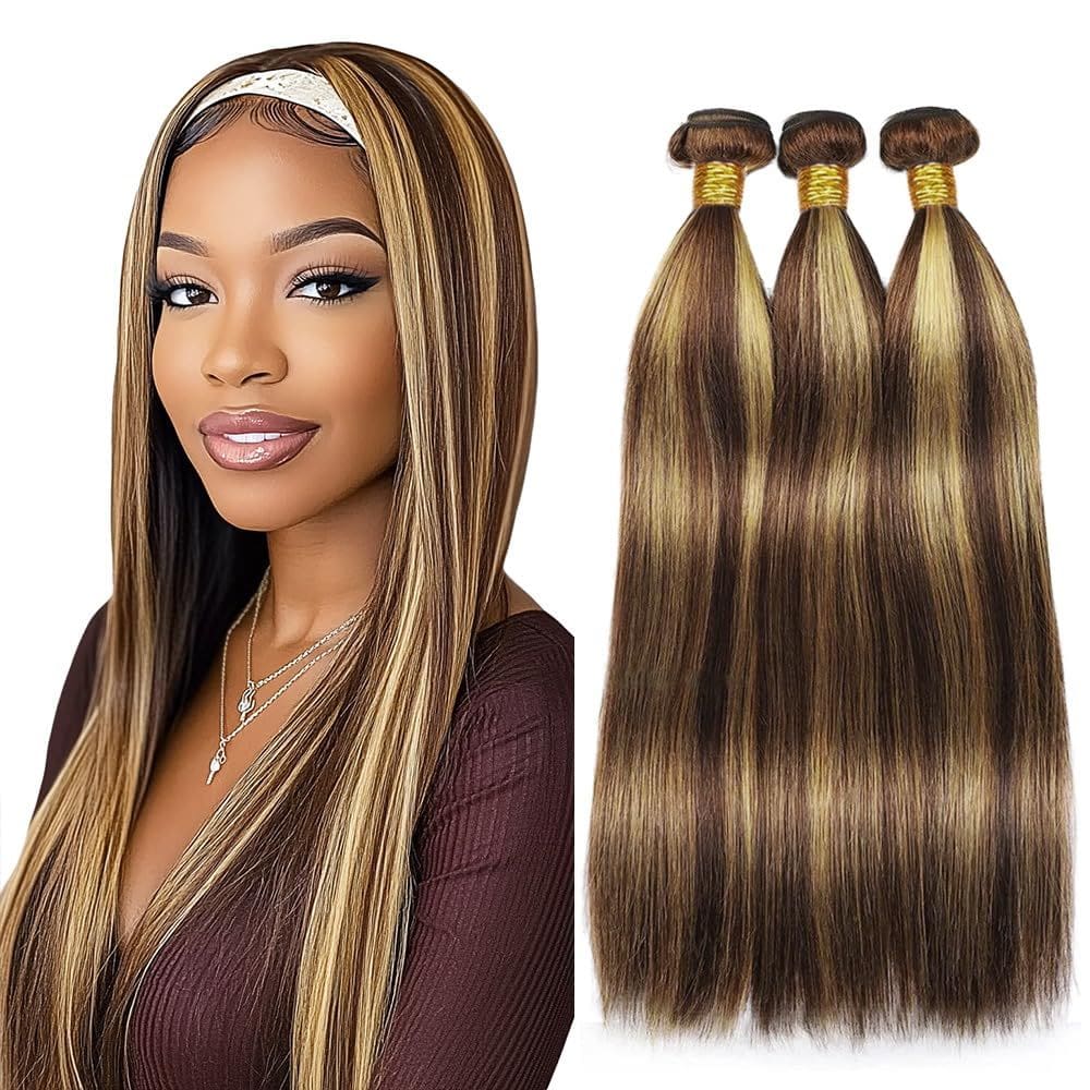 Extensões de cabelo Dokksiiia Highlight Ombre P4/27 Straight