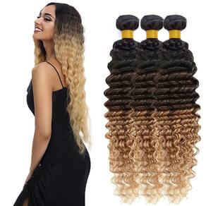 Pacotes de cabelo CnumGunm Brown #4 /27 Deep Wave 50 55 60cm 300g