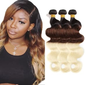 Pacotes de cabelo CnumGunm T1B/4/613 Ombre Body Wave 3 Tone 56-66cm