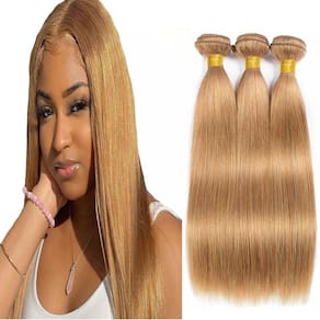 Extensões de cabelo Nuailisex Blonde Straight 30cm 35cm 40cm