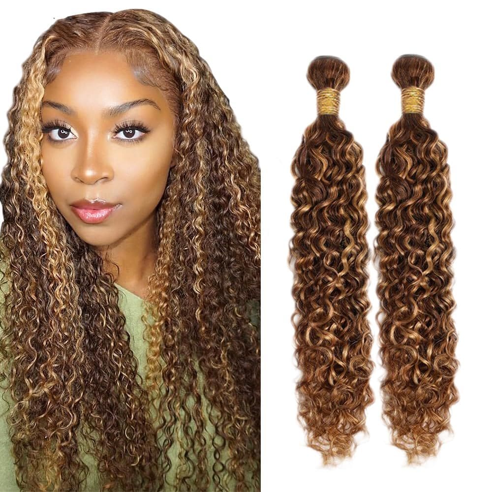 Extensões de cabelo ZevPiul Highlight P4/27 Water Wave 14 polegadas