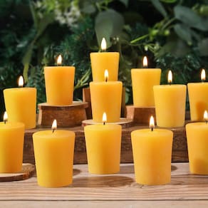 Velas votivas Capaniel, cera de abelha 100% pura, pacote com 24 horas, 13-14 horas