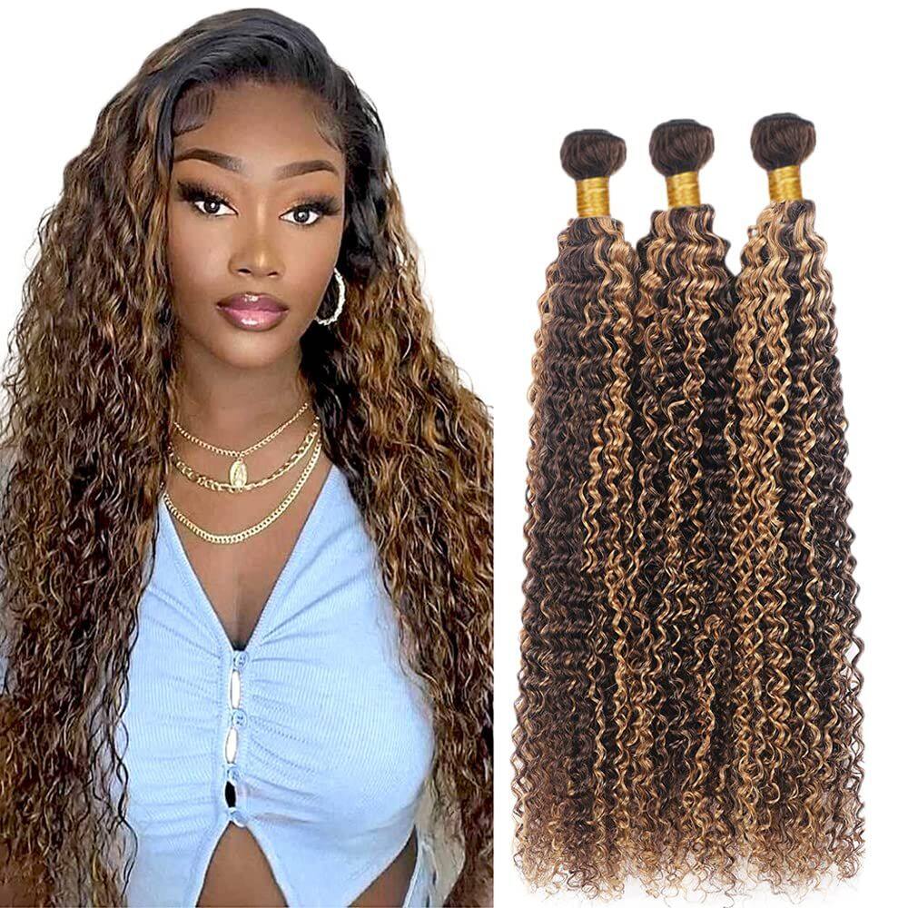 Pacotes de cabelo ZevPiul Highlight Curly 8A Brazilian 3 pacotes
