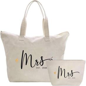 Conjunto de bolsas CARAKNOTS Future Mrs. 2025 Bride, presentes de casamento, 2 unidades