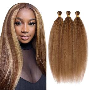 Pacotes de cabelo ZevPiul P4/27 Kinky Straight Brazilian Virgin