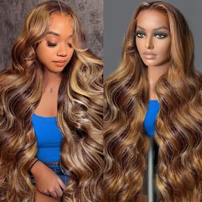 Peruca Agairl Real Human Hair 76 cm Ombre 13x6 Lace Front 210%