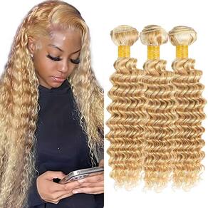 Pacotes de cabelo Dokksiiia Ombre Highlight P27/613 Deep Curly