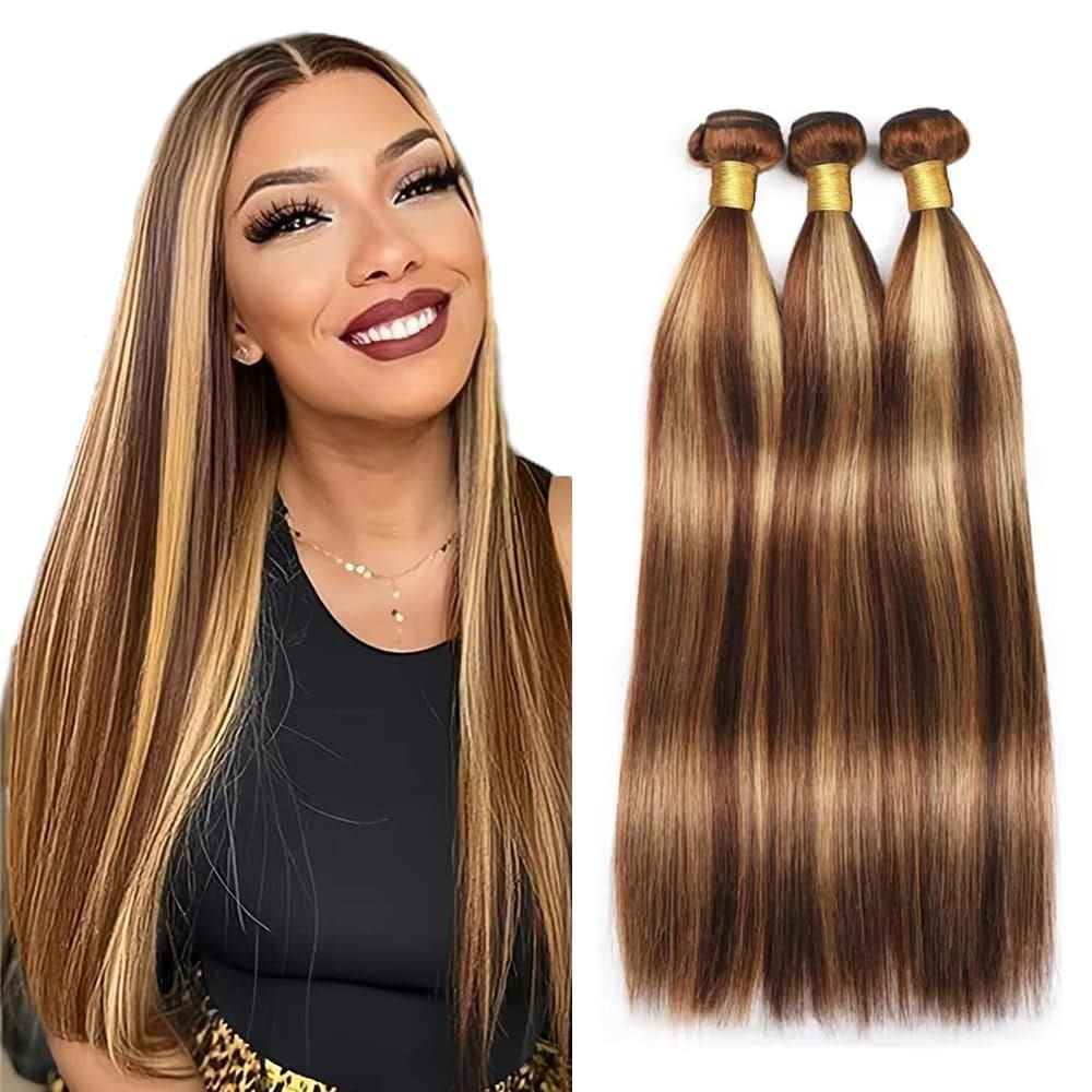 Pacotes de cabelo CnumGunm Copper Reddish Brown #27 Highlight 300g