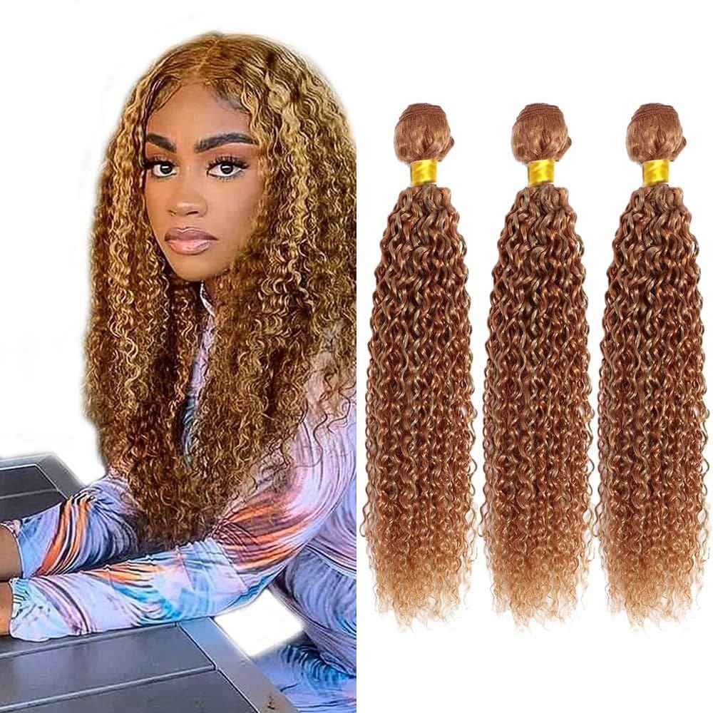 Pacotes de cabelo MAMART P27/30 Human Hair Color 30 Kinky Curly