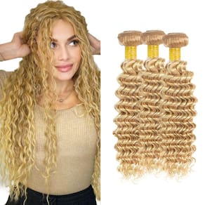 Pacotes de cabelo DiexRlamx P27/613 Blonde Deep Wave 14-18"
