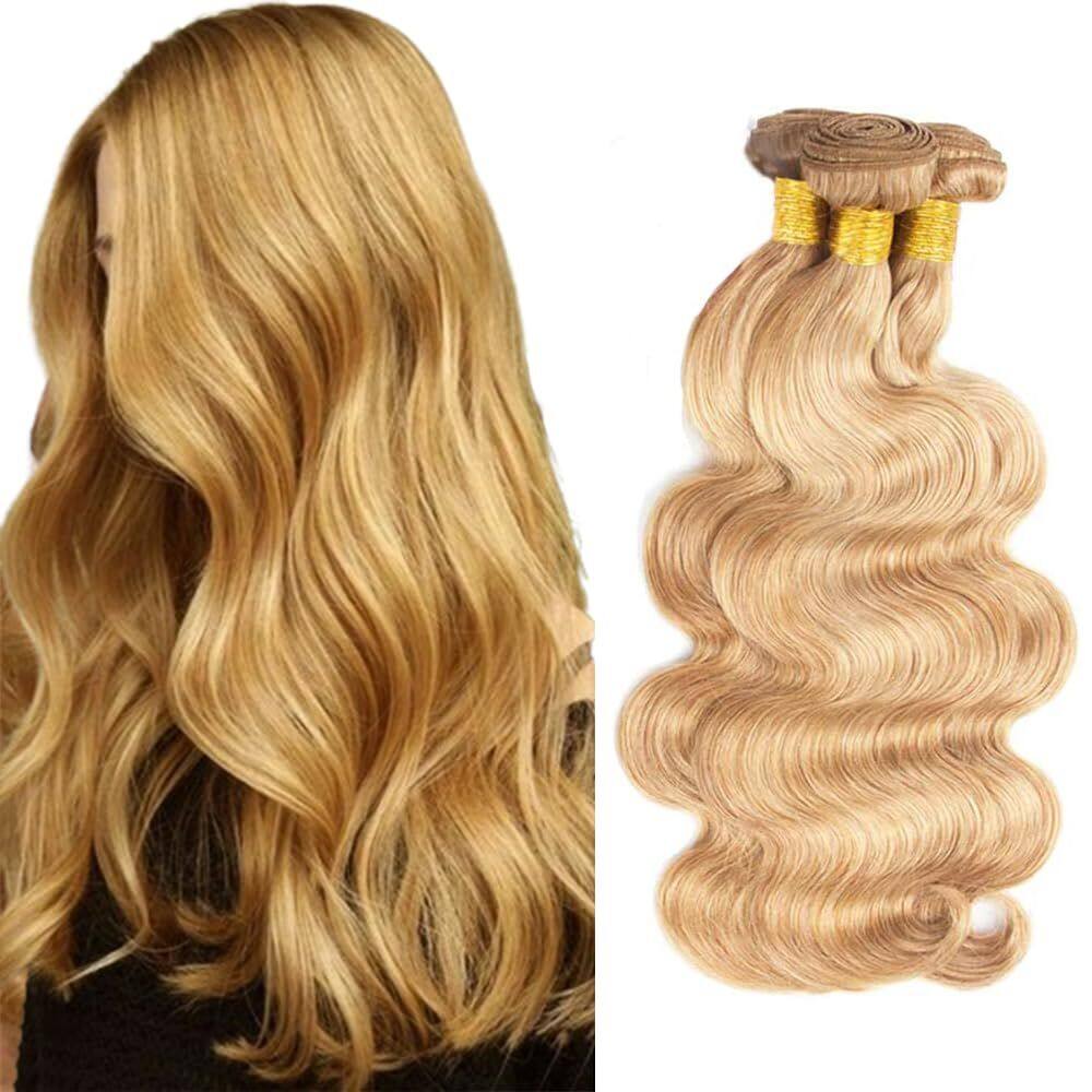 Extensões de cabelo Nuailisex P27/613 Body Wave 35-45cm 3 pacotes