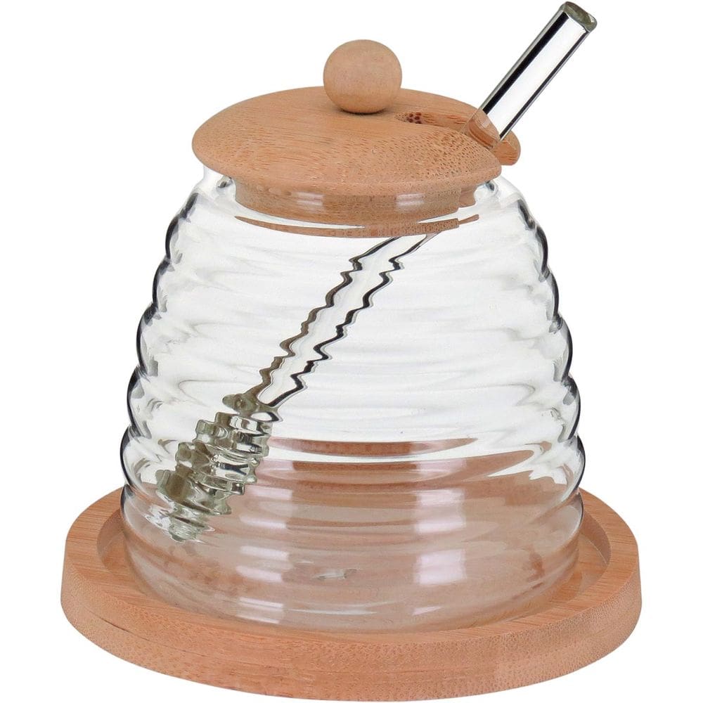TABLE MELEIRA 12x10x10cm 450ml BOROSILICATO TRANSPARENTE COM SUPORTE