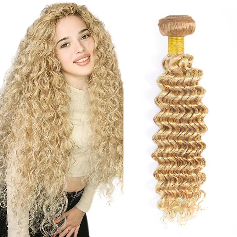 Pacotes de cabelo DiexRlamx Blonde Deep Wave Brazilian 26cm