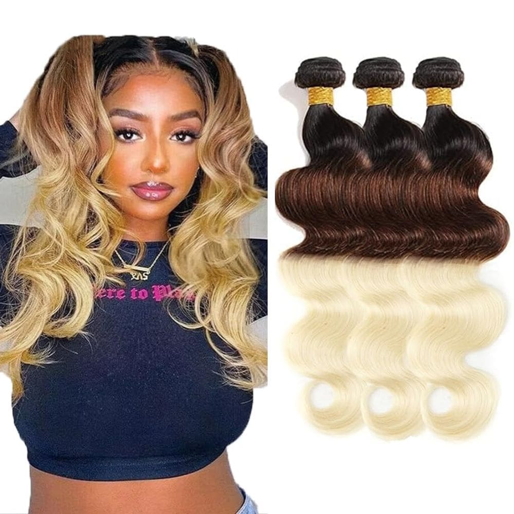 Pacotes de cabelo CnumGunm Ombre Blonde Body Wave 3x 35-45cm