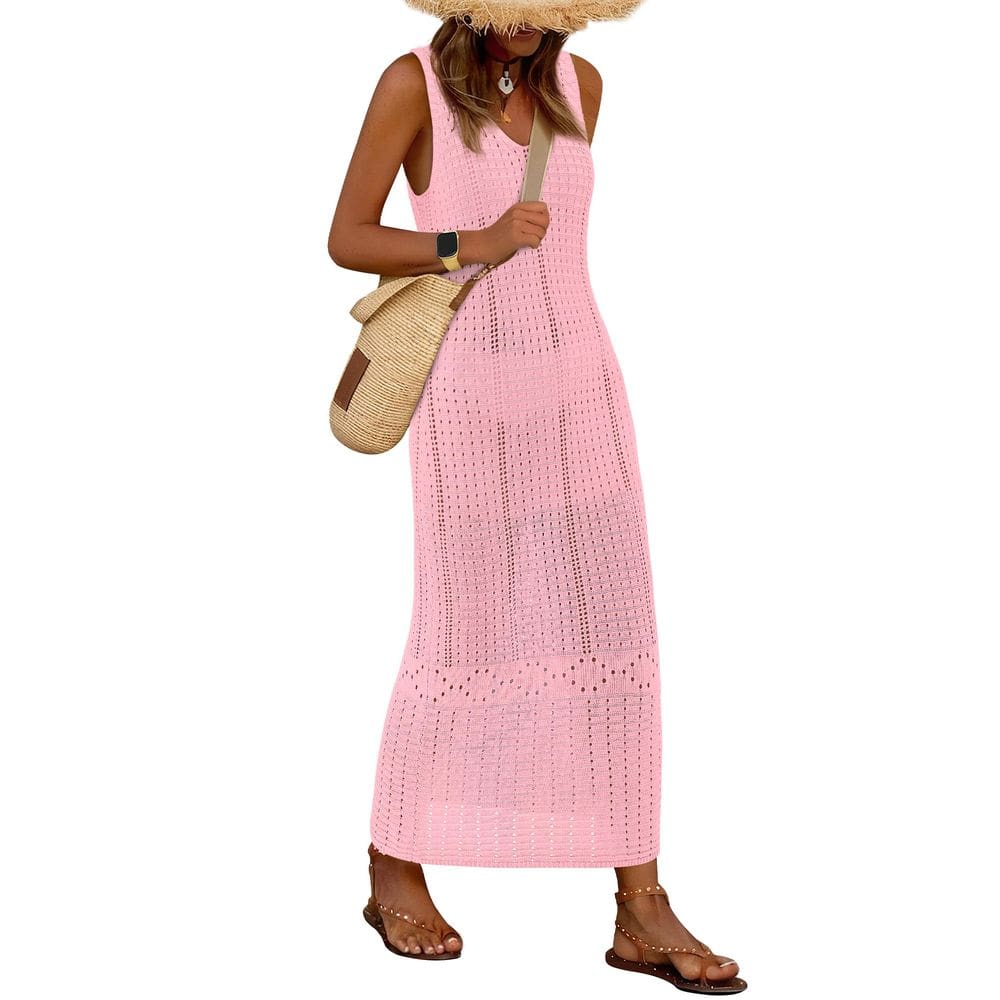 Swimsuit Cover Up BTFBM Crochet para mulheres rosa tamanho M