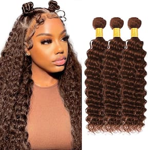 Pacotes de cabelo Leruikair Deep Wave Chocolate Brown 30cm-40cm