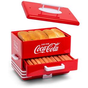 Máquina de Hot Dog Nostalgia Coca Cola até 24 Salsichas por Vez, Aço Inoxidável 110V
