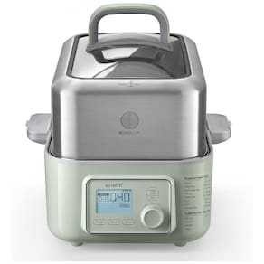 Panela Elétrica a Vapor 5 Litros com Tampa de Vidro em Aço Inoxidável, 110V BUYDEEM G563, Verde