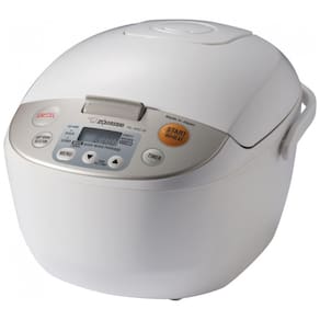 Panela de Arroz Elétrica até 10 Xícaras não Cozidas com Função de Aquecer, 110V 820W Zojirushi NL AAC18, Branca