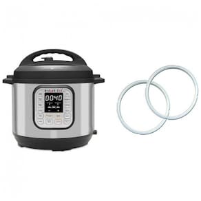 Panela de Pressão Elétrica 7 em 1, 8L com 14 Predefinições e Painel de LED, 110V 1200W, Instant Pot, Prata