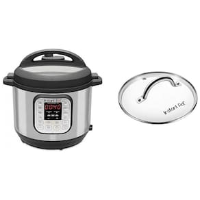Panela de Pressão Elétrica 7 em 1, 8L com 14 Predefinições, Painel de LED e Tampa de Vidro, 110V 700W, Instant Pot, Prata
