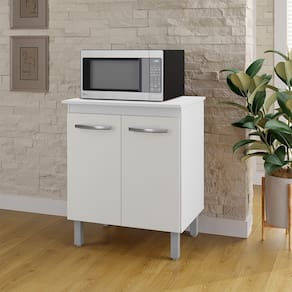 Armário Balcão Multiuso para Cozinha Micro-ondas ou Forno Serena 02 Portas Branco Moblis